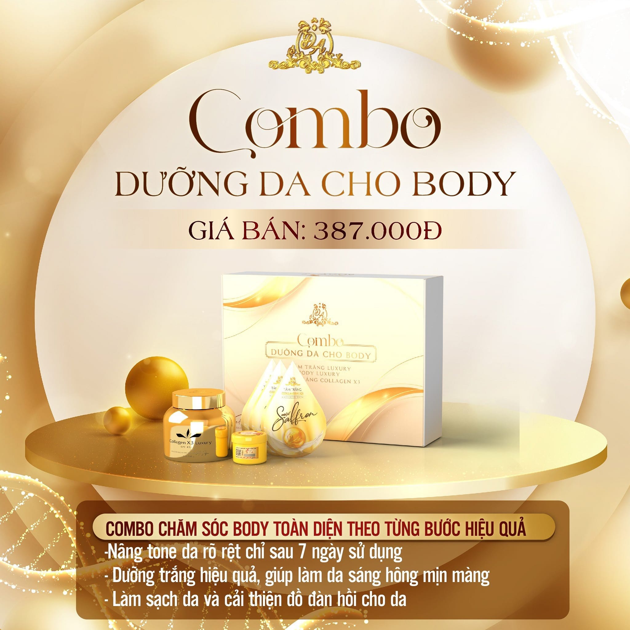 Combo Dưỡng Da Cho Body Collagen x3 Mỹ Phẩm Đông Anh - ANN.COM.VN