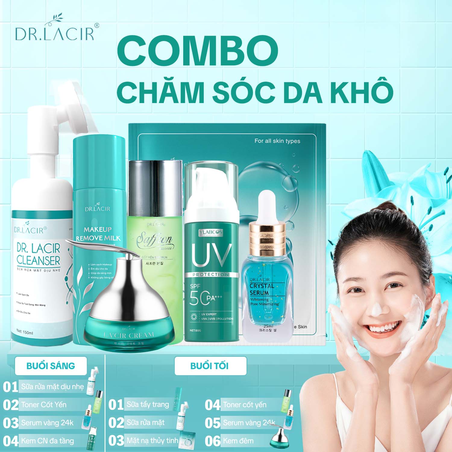 Bộ Sản Phẩm Chăm Sóc Da Khô Dr Lacir