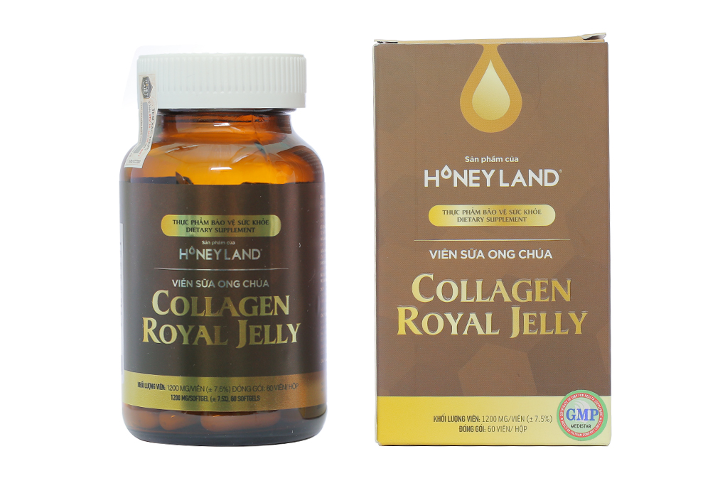 Viên sữa ong chúa Honey Land Collagen Royal Jelly hạn chế lão hóa da chai 60 viên - 10/2024 | nhathuocankhang.com