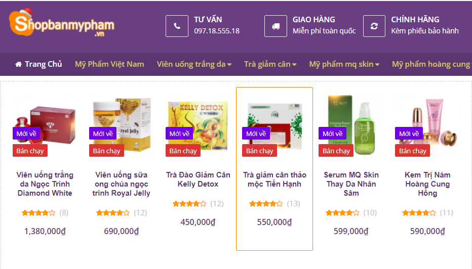 Shopbanmypham - Web bán mỹ phẩm thuần chay Việt Nam