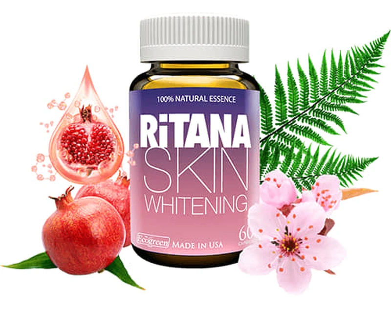 Viên uống Ritana Skin Whitening Ecogreen hỗ trợ da trắng hồng tự nhiên,  giúp làm mờ sạn nám (60 viên)