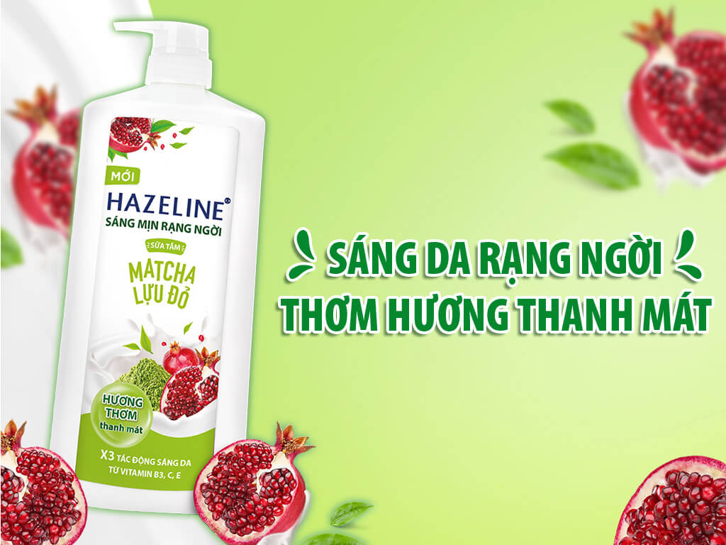 Sữa tắm Hazeline matcha lựu đỏ 995ml tại Bách hoá XANH